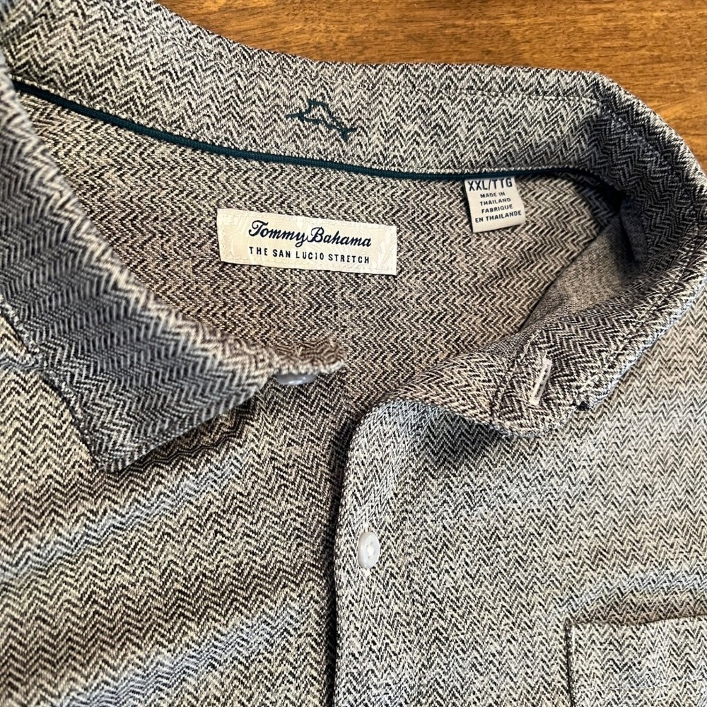 Tommy Bahama The San Lucio Stretch Herringbone Button Down Shirt Men's XXL